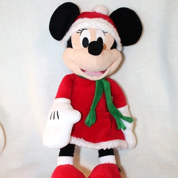 Vintage Disney Christmas Minnie Mouse plush toy red and green 19" - Picture 6 of 10